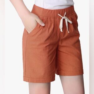 NWT CHARTOU Modest Loose Elastic-Waisted Bermuda Drawstring Casual Shorts | 2X